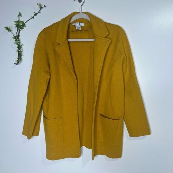 Magaschoni Mustard Yellow Sweater Cardigan Blazer - Picture 1 of 8